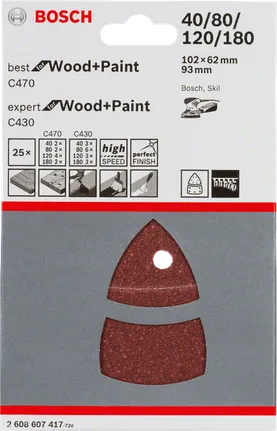 Σετ φύλλων λείανσης Bosch C470 C430 25 τεμαχίων.