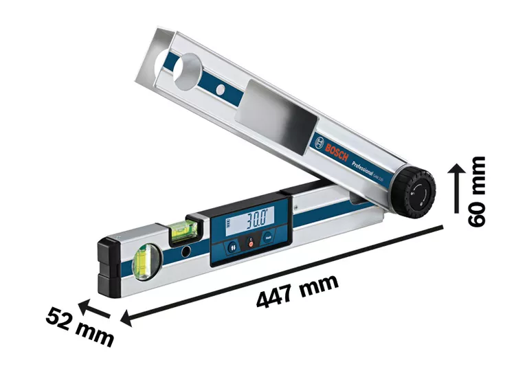 Διαστάσεις μετρητή γωνίας.