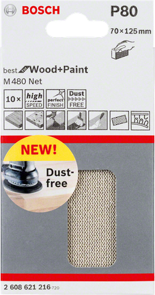 Φύλλο λείανσης Bosch P80 70×125mm.