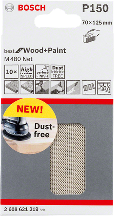 Φύλλο λείανσης Bosch P150 70×125 mm.