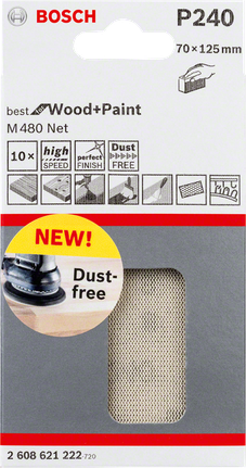 Φύλλο λείανσης Bosch P240 70×125 mm.