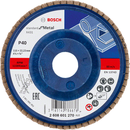 Δίσκος με πτερύγια Bosch X431 για μέταλλο, κόκκωση 40 115mm.