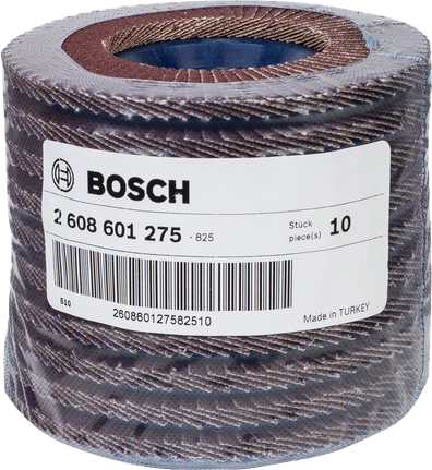 Τροχός λείανσης με πτερύγια Bosch για φινίρισμα μεταλλικών επιφανειών.