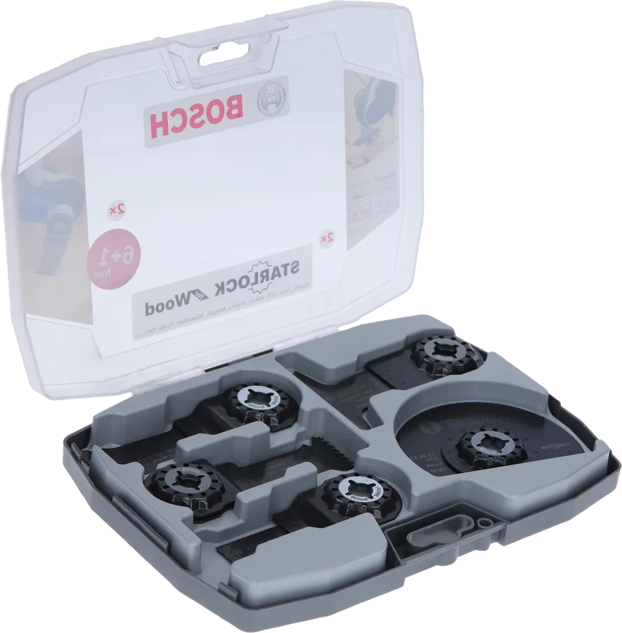 Σετ Bosch Starlock για ξύλο, λάμες πολυεργαλείων σε θήκη.