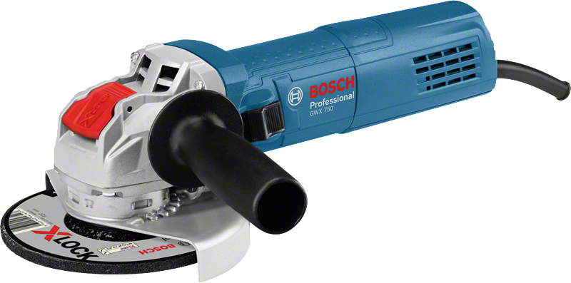 Γωνιακός τροχός Bosch GWX 750 με δίσκο X-LOCK.