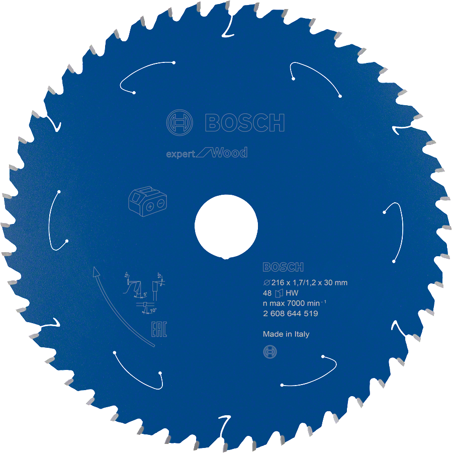 Λάμα κυκλικού πριονιού Bosch Expert for Wood 216x30 mm T48.