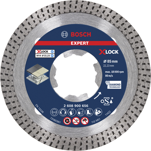Δίσκος κοπής με διαμάντι Bosch EXPERT HardCeramic X-LOCK 85 mm.