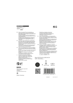 Πέλμα λείανσης πολλαπλών οπών Bosch EXPERT 125 mm.