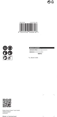 Πλέγμα λείανσης Bosch EXPERT M480 93 x 186 mm G 80, συσκευασία των 10 τεμαχίων.