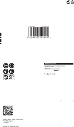 Γυαλόχαρτο Bosch EXPERT C470 102 x 62 mm 93 mm G 40, συσκευασία των 10 τεμαχίων.