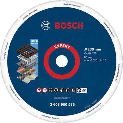 Δίσκος κοπής με διαμάντι πολλαπλών υλικών Bosch Expert 230 mm.