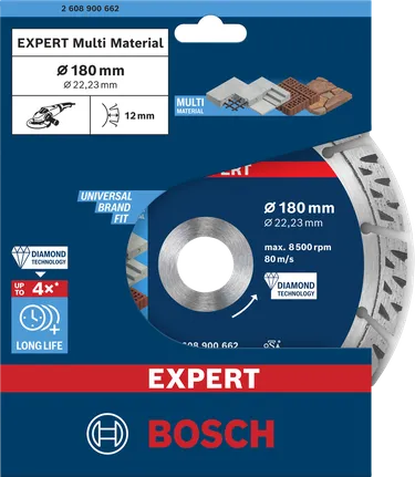 Δίσκος κοπής με διαμάντι Bosch EXPERT MultiMaterial 180×22,23 mm.