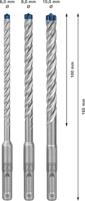 Σετ τρυπανιών με πιστολέτο Bosch EXPERT SDS plus-7X 3 τεμαχίων.
