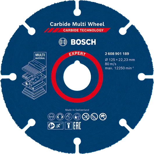 Δίσκος κοπής καρβιδίου πολλαπλών υλικών Bosch EXPERT 125 mm.
