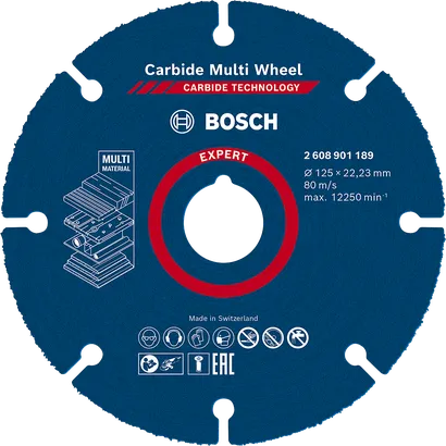 Δίσκος κοπής καρβιδίου πολλαπλών υλικών Bosch EXPERT 125 mm.