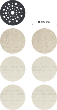 Κιτ εκκίνησης Bosch EXPERT M480, δίσκοι λείανσης 125 mm.