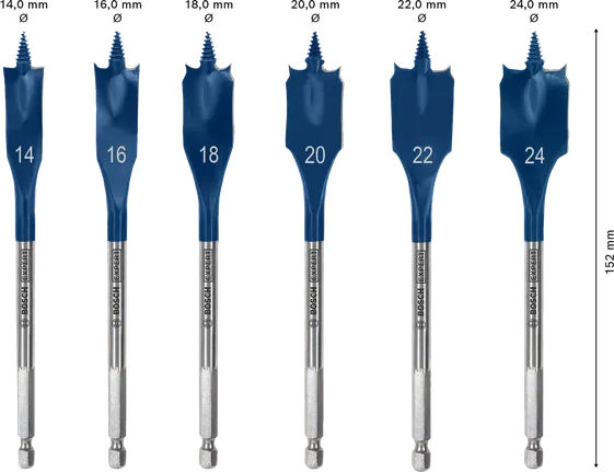 Σετ τρυπανιών αυτοκοπής Bosch EXPERT Speed Spade, 6 τεμαχίων.