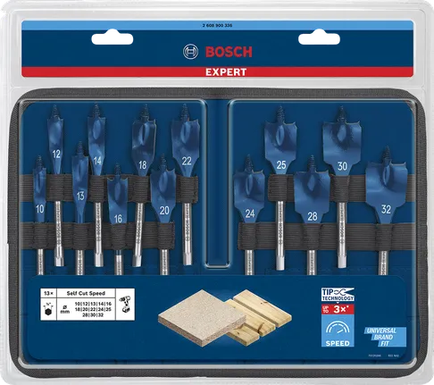 Σετ τρυπανιών φτυαριού Bosch Expert Self Cut Speed 13 τεμαχίων.