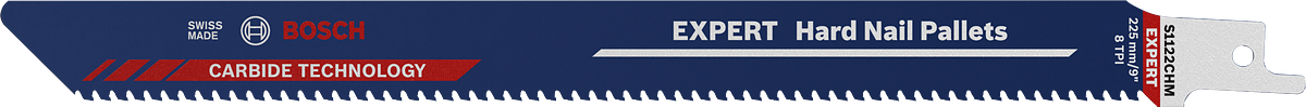 Παλέτες σκληρών καρφιών Bosch EXPERT S1122CHM, παλινδρομική λάμα πριονιού.
