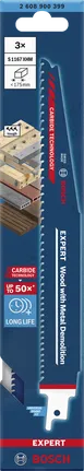 Λάμα πριονιού κατεδάφισης Bosch EXPERT Wood with Metal, συσκευασία 3 τεμαχίων.
