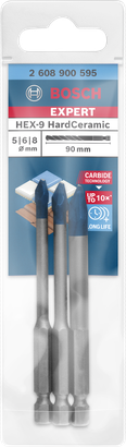 Σετ τρυπανιών Bosch EXPERT Hard Ceramic HEX-9, 3 τεμάχια.