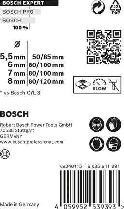 Σετ τρυπανιών Bosch MultiConstruction 5,5–8 mm 4 τεμαχίων.