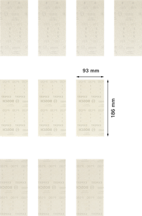 Σετ διχτυών λείανσης Bosch EXPERT M480 93x186 mm, 10 τεμάχια.