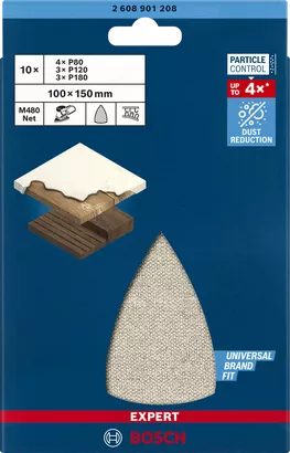 Σετ διχτυών λείανσης Bosch EXPERT M480 100×150 mm.