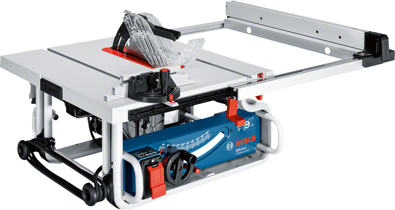 Πριόνι τραπεζιού Bosch GTS 10 J με επεκτάσιμη επιφάνεια εργασίας.
