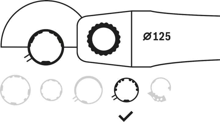 Βιδωτή σύνδεση για γωνιακό τροχό Bosch 125 mm.