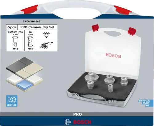 Σετ κοπτικών ξηρού πυρήνα Bosch PRO Ceramic 5 τεμ.