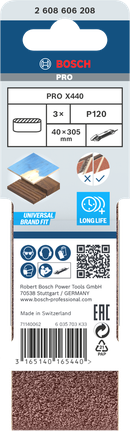 Ταινία λείανσης Bosch PRO X440 40×305 mm G120 3 τεμ.