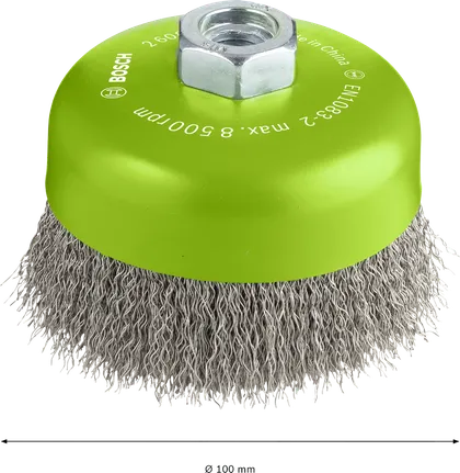 Βούρτσα καθαρισμού κυπέλλων Bosch PRO από ανοξείδωτο ατσάλι 100 mm.