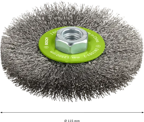 Τροχός από καθαρό σύρμα Bosch PRO από ανοξείδωτο χάλυβα, διαμέτρου 115 mm.