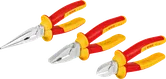 Σετ πένσας Bosch VDE 3 τεμαχίων, μονωμένες λαβές για ασφάλεια.