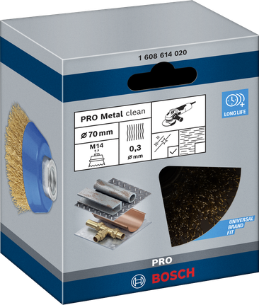 Βούρτσα καθαρισμού μεταλλικού κυπέλλου Bosch PRO 70×0,30 mm.