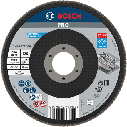 Δίσκος πτερυγίων Bosch PRO X571 με γωνία 125mm G120.