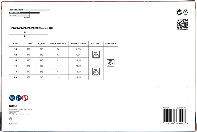 Σετ τρυπανιών ξύλου Bosch PRO 6 τεμ.