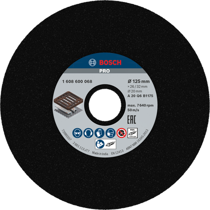 Δίσκος λείανσης μετάλλου Bosch PRO 125mm για μεταλλικές κατασκευές.