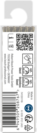 Bosch PRO από ανοξείδωτο χάλυβα HSS-Co, συσκευασία 3,8 mm.