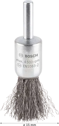 Βούρτσα καθαρισμού μετάλλων Bosch PRO με ίσιο στέλεχος 15 mm.