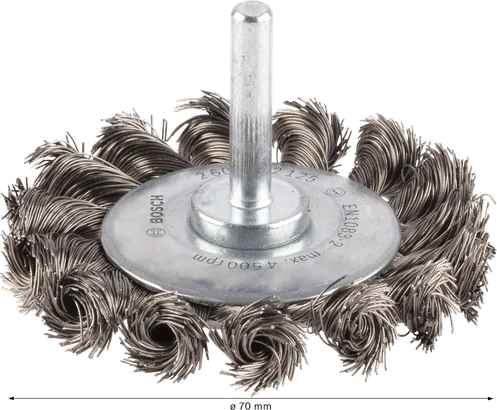 Τροχός Bosch PRO από ανοξείδωτο χάλυβα με χοντρό σύρμα, 70 mm.