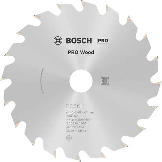 Λεπίδα κυκλικού πριονιού ξύλου Bosch PRO 140 mm T20 για καθαρές κοπές.