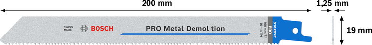 Λάμα Bosch PRO Metal Demolition S1025VF, μήκος 200 mm.