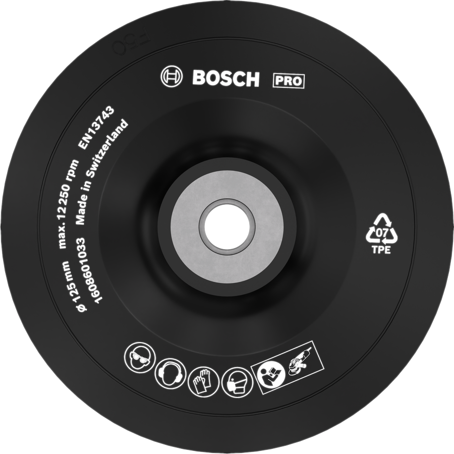 Μαλακό υπόστρωμα Bosch PRO 125 mm για γωνιακούς λειαντήρες.