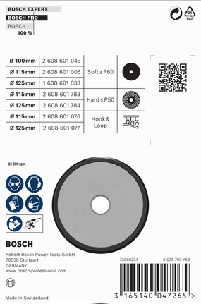 Μαλακή βάση στήριξης Bosch PRO 125 mm M10.