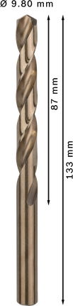 Ελικοειδές τρυπάνι Bosch PRO HSS-Co 9,8 mm, μήκος 133 mm.