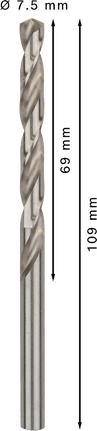 Τρυπάνι Bosch PRO Metal HSS-G με διάμετρο 7,5 mm.