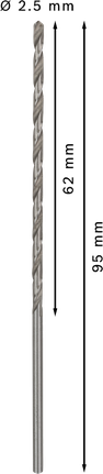 Bosch PRO Metal HSS-G μακρύ τρυπάνι 2,5 mm.