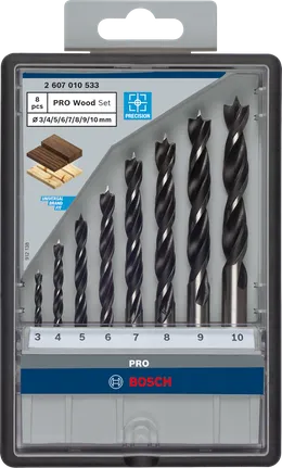 Σετ τρυπανιών Bosch PRO Wood 8 τεμαχίων με μύτη brad.